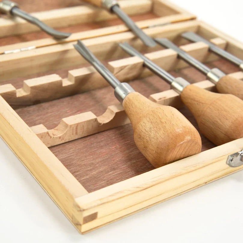 6-Piece Kids Wood Carving Tool Set - Safe & Durable for DIY Woodworking Projects - Perfect for Beginners & Young Crafters