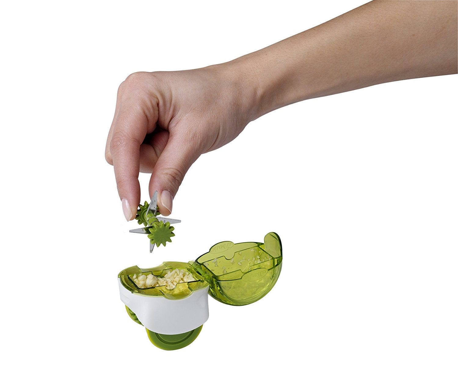Chef'n Garlic Zoom - Stainless Steel Garlic Mincer & Chopper - Easy to Use, Clean & Store - Perfect for Cooking, Baking & Meal Prep - Ideal for Home Chefs & Professional Kitchens