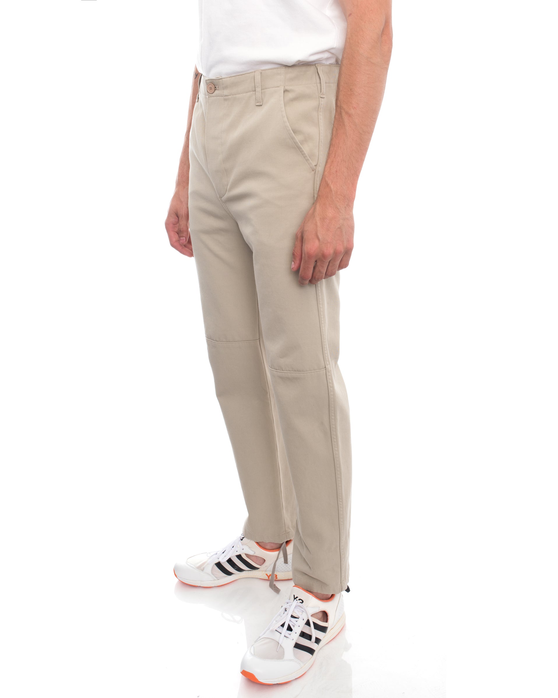 Balenciaga Fall 2017 Beige High Waisted Cotton Pants Size 34 | Women's Luxury Fashion Trousers for Casual Wear & Office Outfits