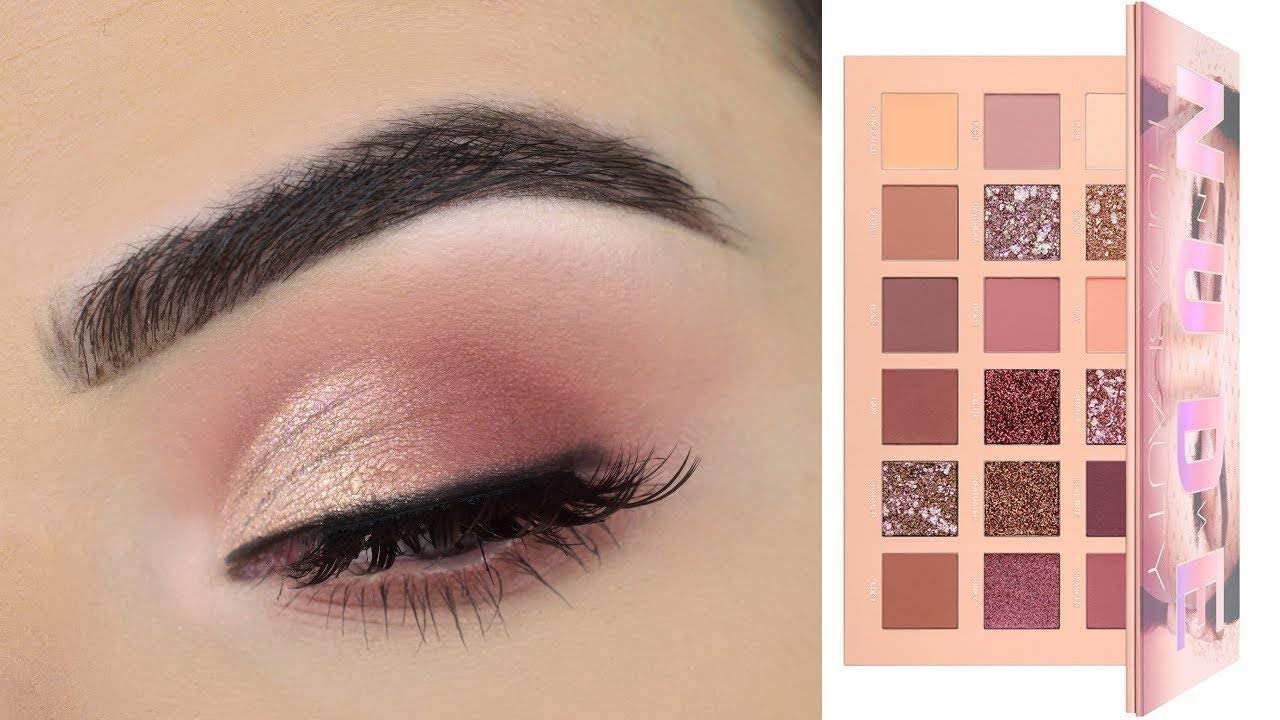 18 Color Eyeshadow Palette with Mirror - Matte, Shimmer & Glitter Blends, Natural Nudes & Velvet Finish + 5 Pcs Makeup Brush Set | Perfect for Everyday Wear, Party & Professional Makeup Looks