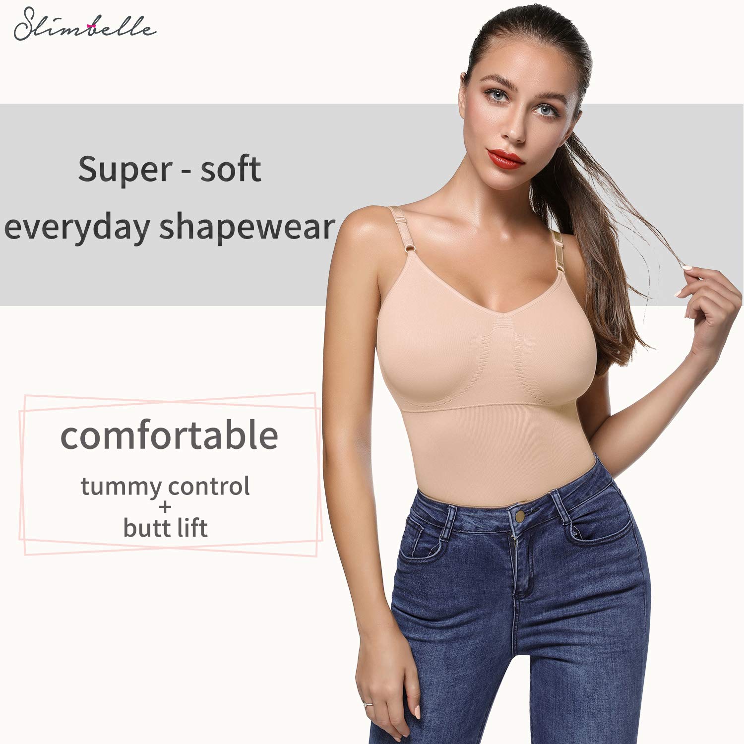 SLIMBELLE Women's Tummy Control Shapewear Bodysuit - Full Body Shaper for Waist Slimming & Posture Support | Seamless Underwear for Everyday Wear, Special Occasions & Workout Outfits