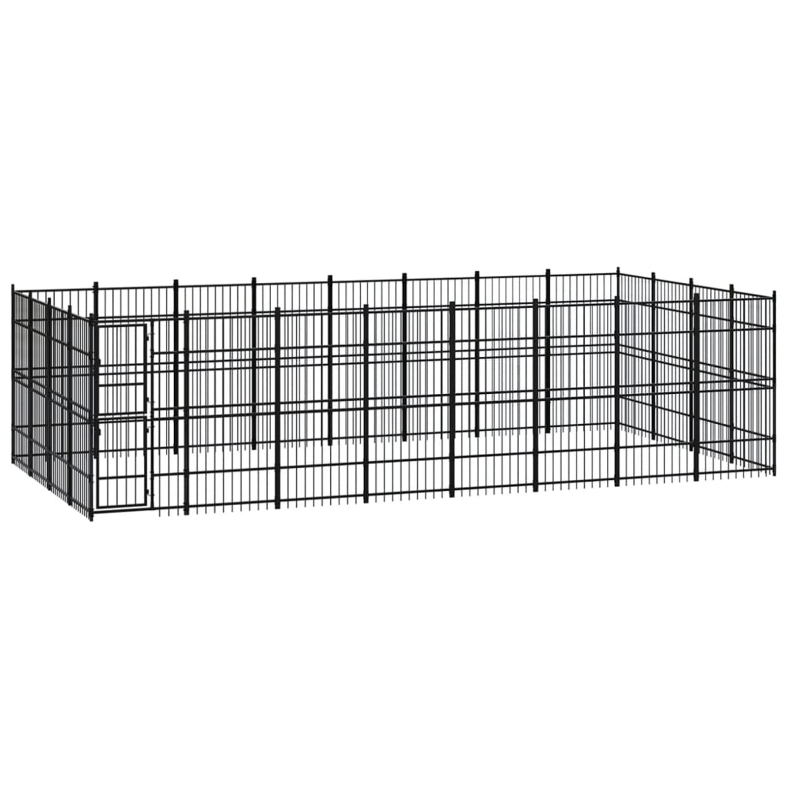 Festnight Outdoor Dog Kennel - Large 317.4 ft² Steel Dog Cage with Secure Lock | Weatherproof Dog House & Enclosure for Backyard, Patio & Camping | Perfect for Large Breed Dogs
