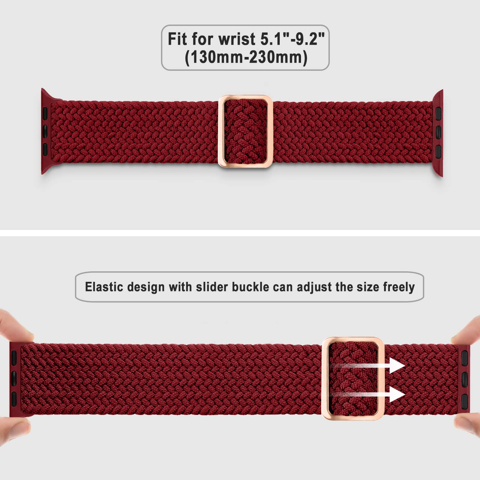 Braided Solo Loop Stretch Band for Apple Watch Series Ultra/8/7/SE/6/5/4/3/2/1 - Soft Nylon Sport Strap Compatible with 38mm/40mm/41mm/42mm/44mm/45mm/49mm - 4 Pack for Men & Women - Perfect for Workouts, Running & Everyday Wear