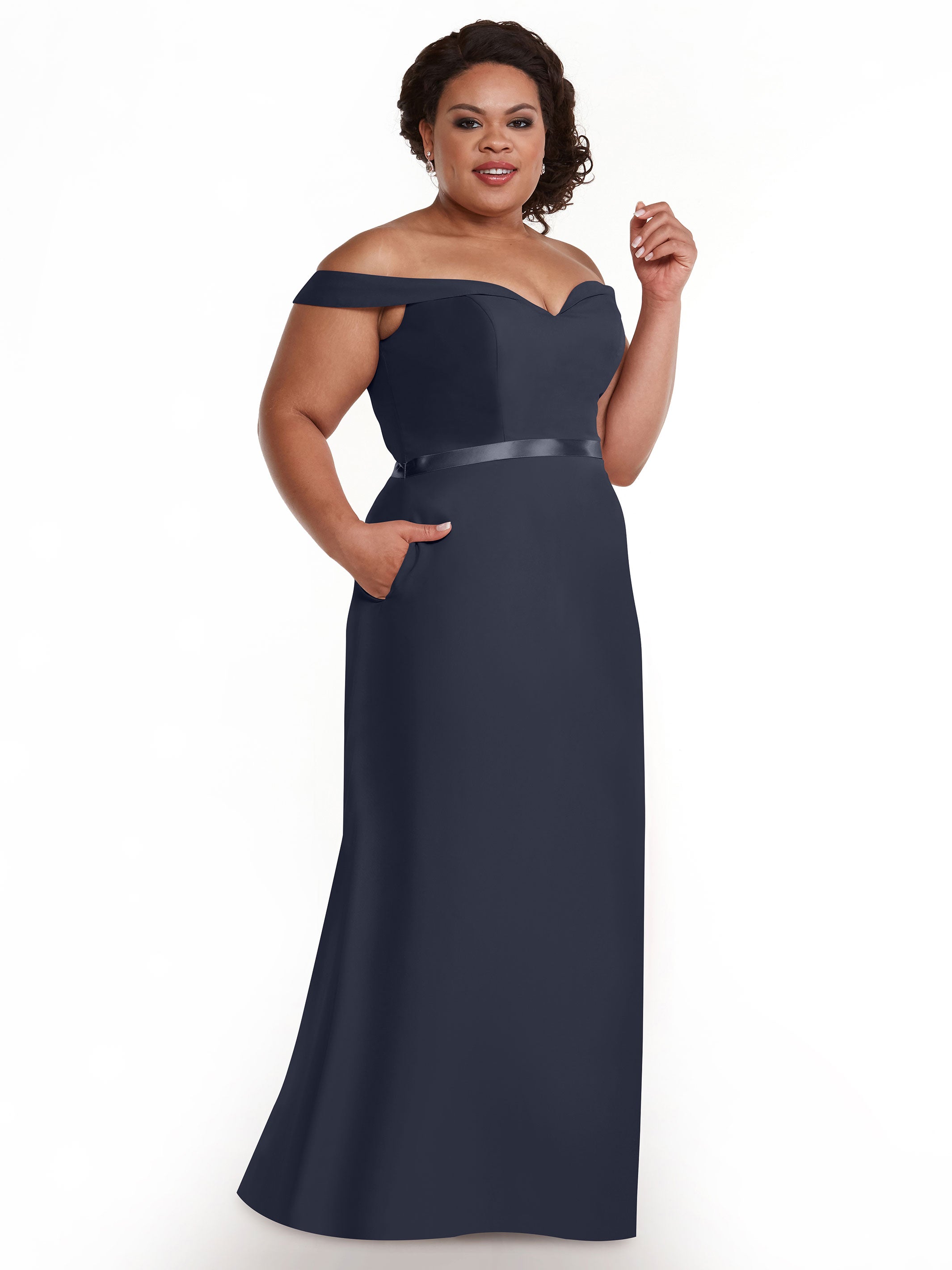Elegant Off-the-Shoulder Chiffon A-Line Bridesmaid Dress with Sash - Perfect for Weddings, Formal Events & Special Occasions