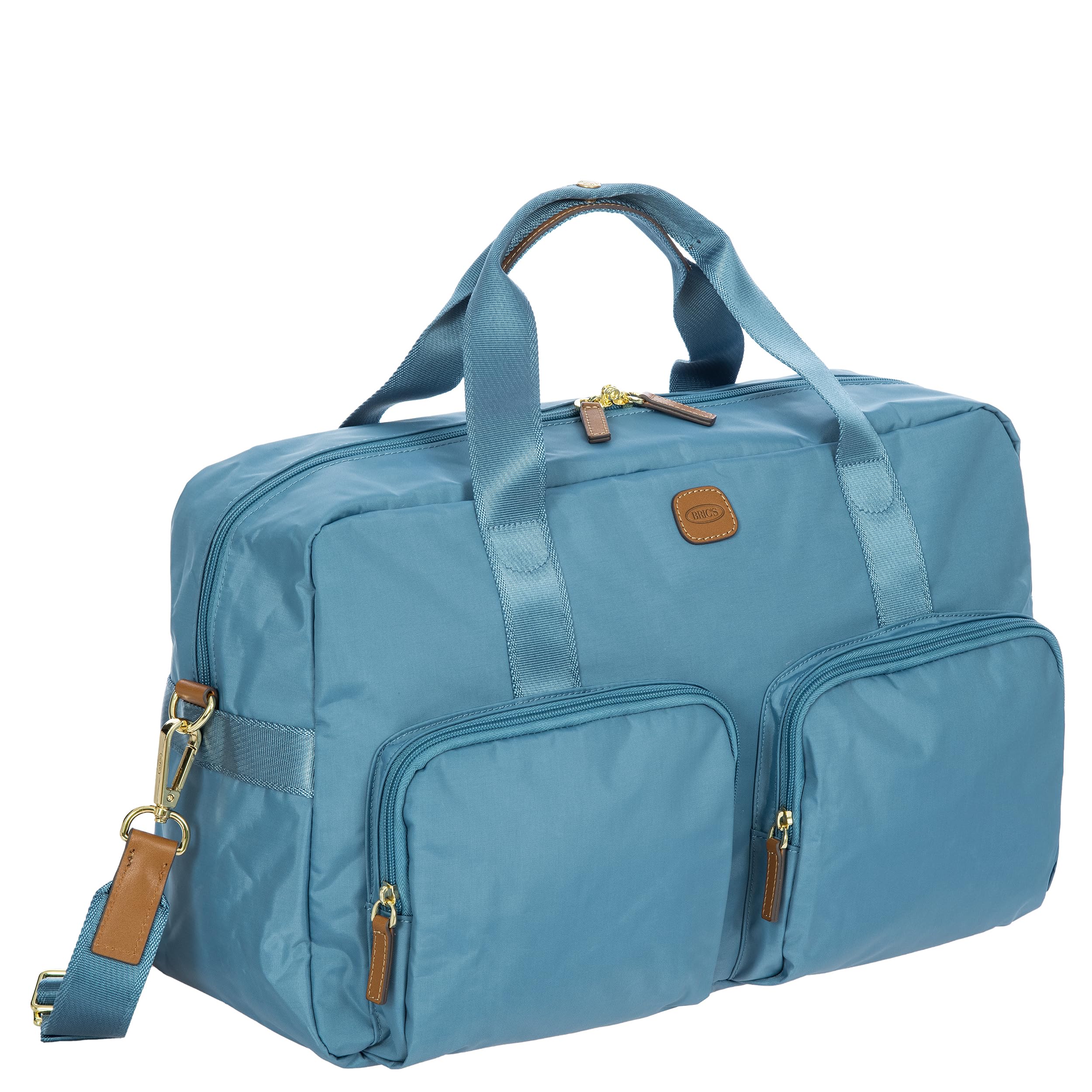 Bric's X-BAG 18-Inch Cargo Duffle Bag - Premium Water-Resistant Travel Duffel with Luggage Sleeve - Carry On & Weekender Bag for Men & Women - Durable Satin Nylon - Sky Blue - Perfect for Gym, Business Trips & Weekend Getaways
