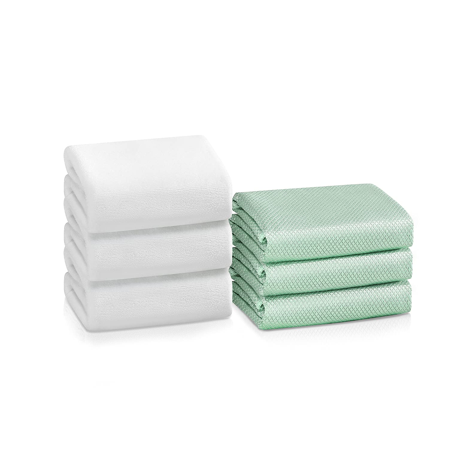 Premium Fish Scale Microfiber Cleaning Cloths - 6 Pack Streak-Free Polishing Towels for Car Windshield, Glass Windows & Home Cleaning | Auto Detailing, Car Washing & Household Use | Ultra Soft & Absorbent Multipurpose Cloths