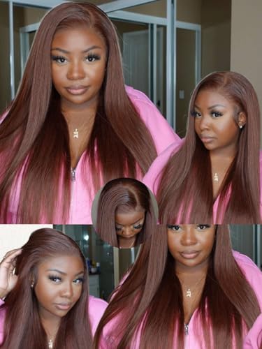 Copper Brown Straight 13x4 Lace Front Wigs
