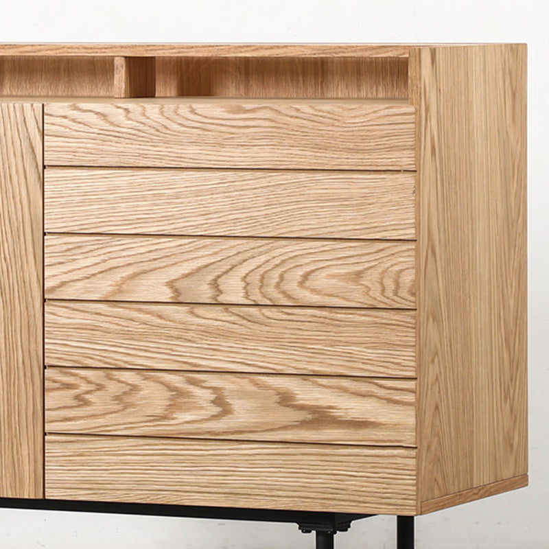 ZANE 100cm Natural Oak Sideboard Buffet Cabinet - Modern Dining Room Storage for Dishes, Linens & Entertaining Essentials