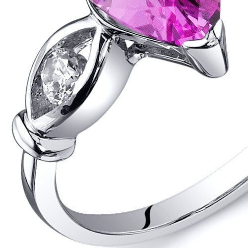 Pink Sapphire Pear Shape Sterling Silver Ring Size 6 - Elegant Jewelry for Women, Perfect for Engagement, Anniversary & Special Occasions