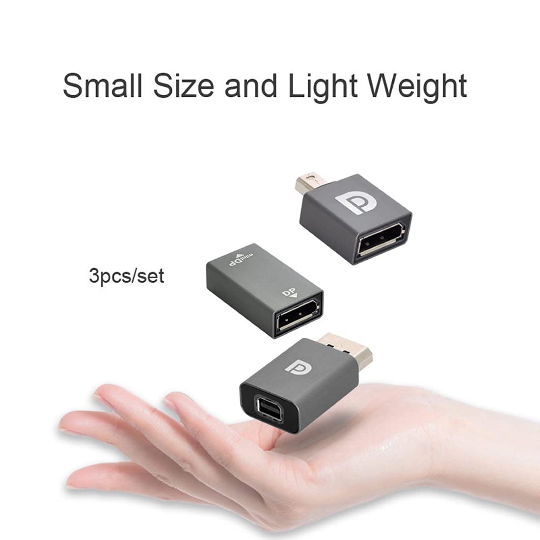 Mini DP to DP Adapter 4K 60Hz - 3pcs Set for PC Laptop TV