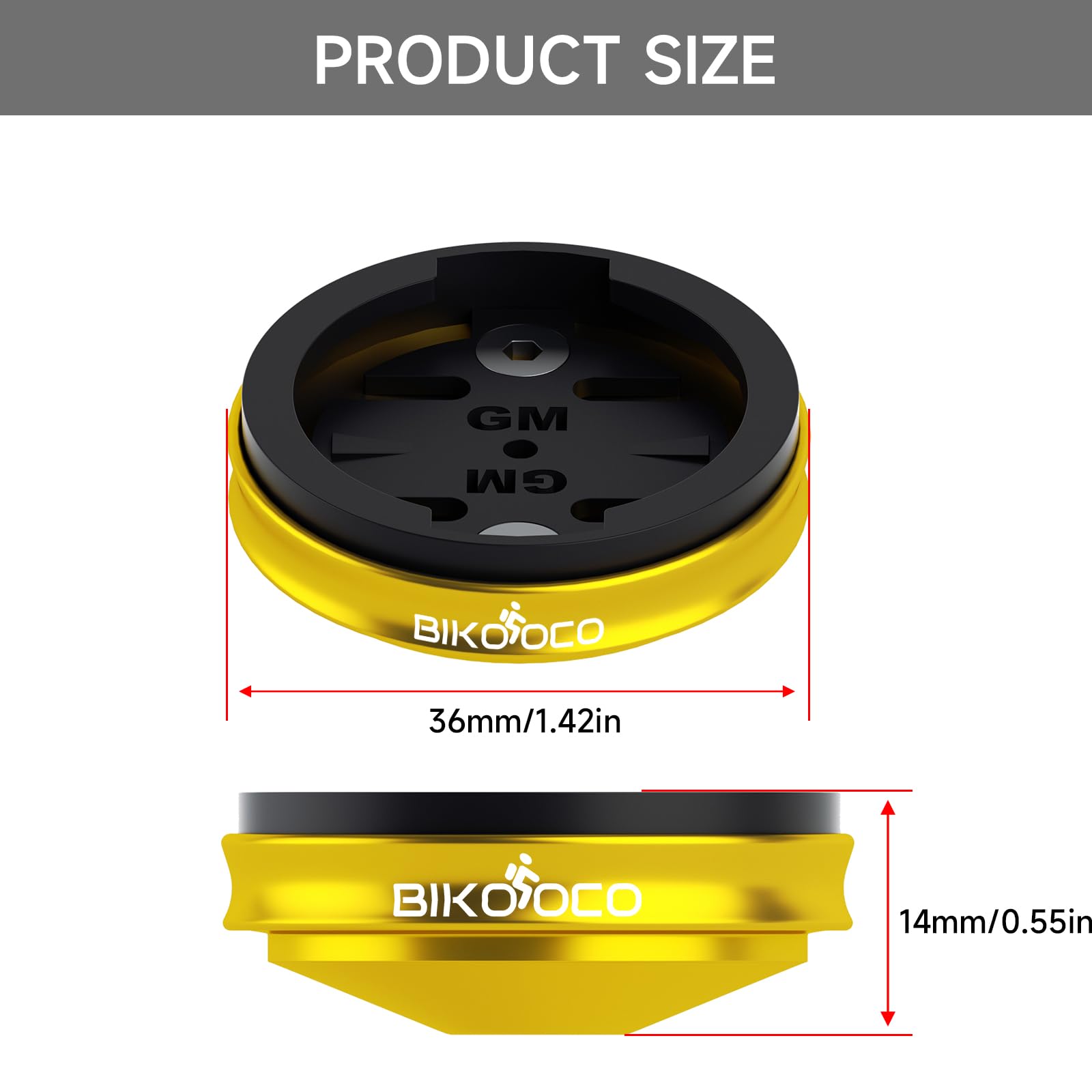 Premium Aluminum Alloy Bike Stem Top Cap Mount - Universal Holder for Garmin Edge (25/200/130/500/510/520/800/810/820/1000/1030), Wahoo Elemnt, Bryton & Cateye Cycling GPS Computers - Perfect for Road Biking, Mountain Trails & Cycling Adventures