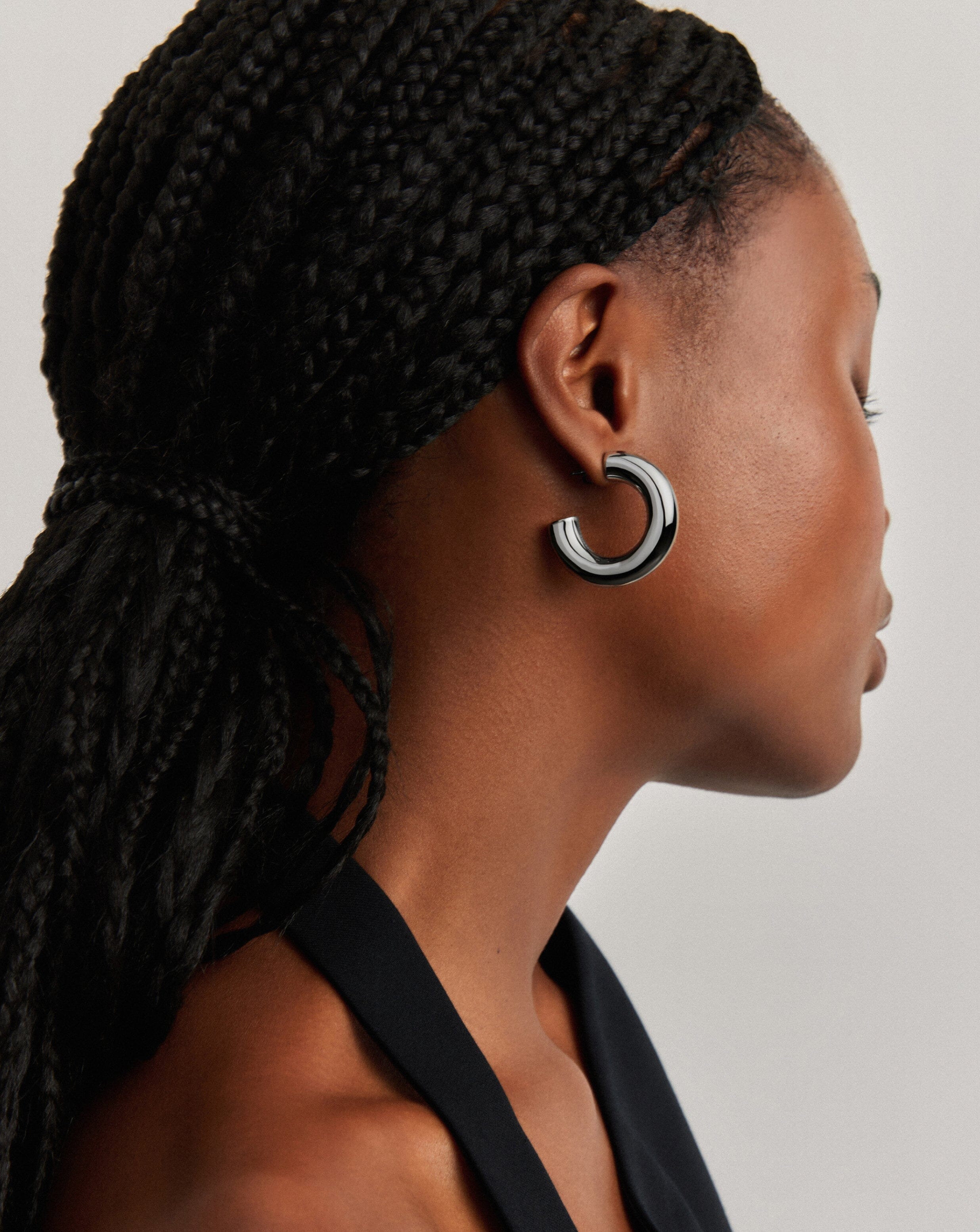 Chubby Large Hoop Earrings for Women - Silver Plated Dangle Earrings | Perfect for Parties, Weddings & Everyday Wear