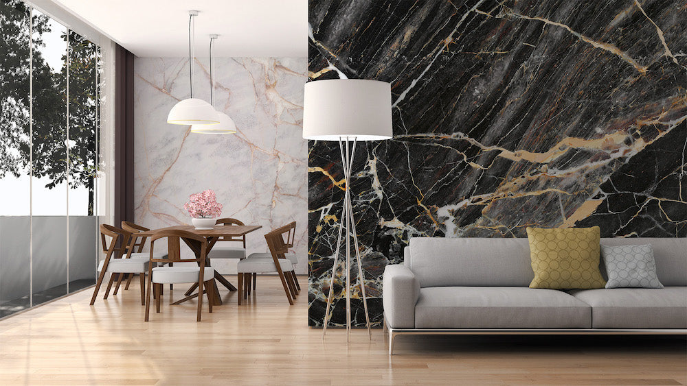 Black Gold Marble Design Wall - Elegant Home & Office Decor for Modern Interiors | Perfect for Living Rooms, Bedrooms, and Workspaces