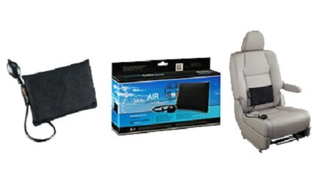 Plus Black Adjustable Air Back Support - Lumbar Cushion for Office Chair, Car Seat & Travel - Relieve Lower Back Pain & Improve Posture