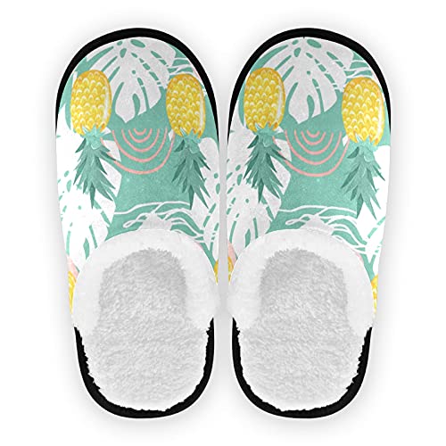 SUABO Unisex Cotton Travel Slippers - Washable Non-Slip House Shoes with Tropical Fruit Design for Home, Hotel, Spa & Vacation - Perfect for Relaxation, Beach Getaways and Cozy Indoor Comfort