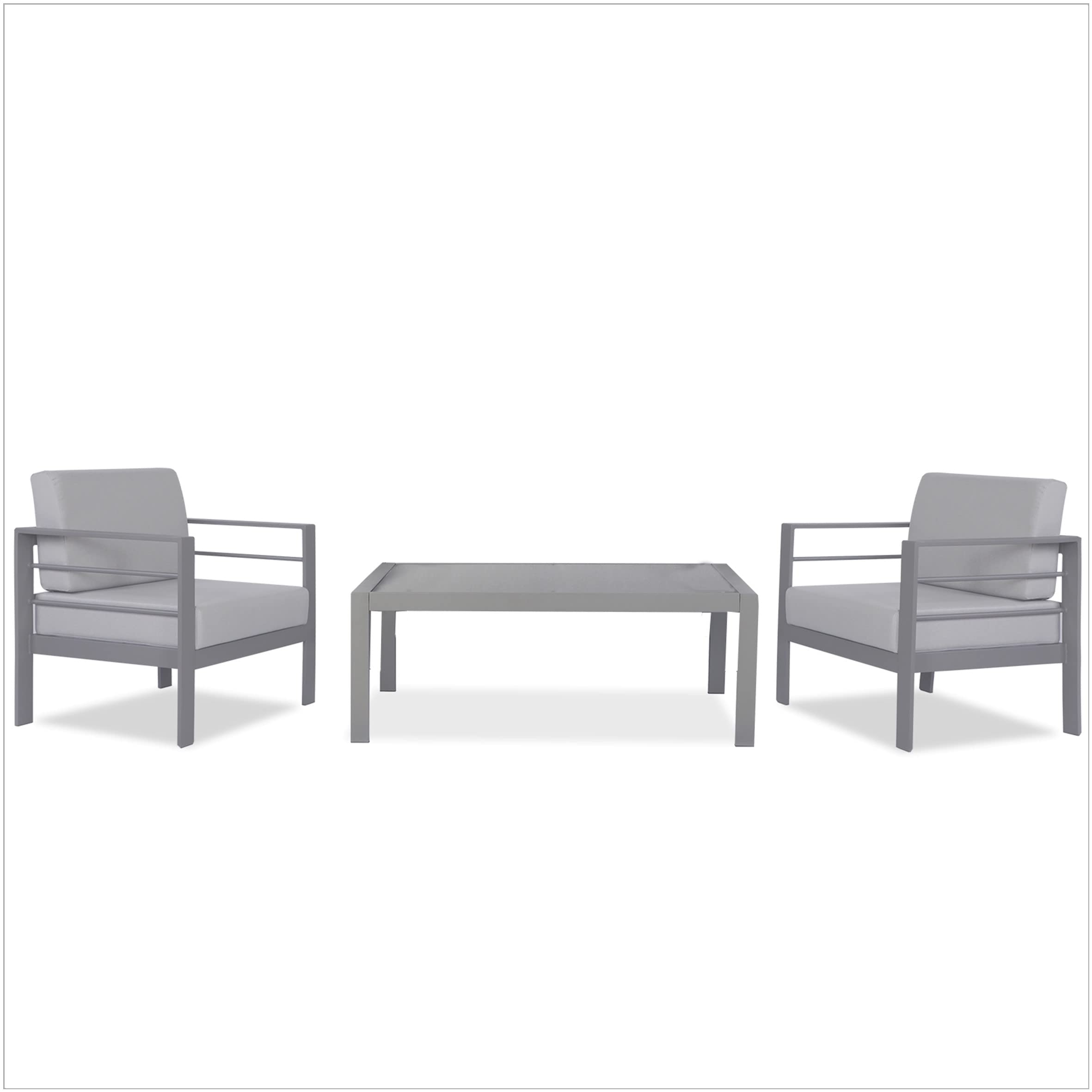Premium Outdoor Furniture Set - Durable Metal Patio Set with Table & 4 Chairs, Weather-Resistant Sofa & Bistro Seating with Removable Cushions - Perfect for Backyard, Garden, Poolside & Patio Relaxation