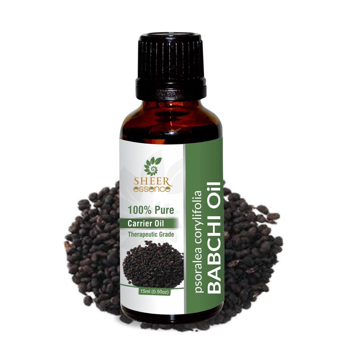 100% Pure Babchi (Psoralea Corylifolia) Carrier Oil - Cold Pressed, Natural Aromatherapy & Herbal Skin Care - Certified Quality - 16.9 Fl Oz - Perfect for Massage, Hair Growth & Skin Rejuvenation