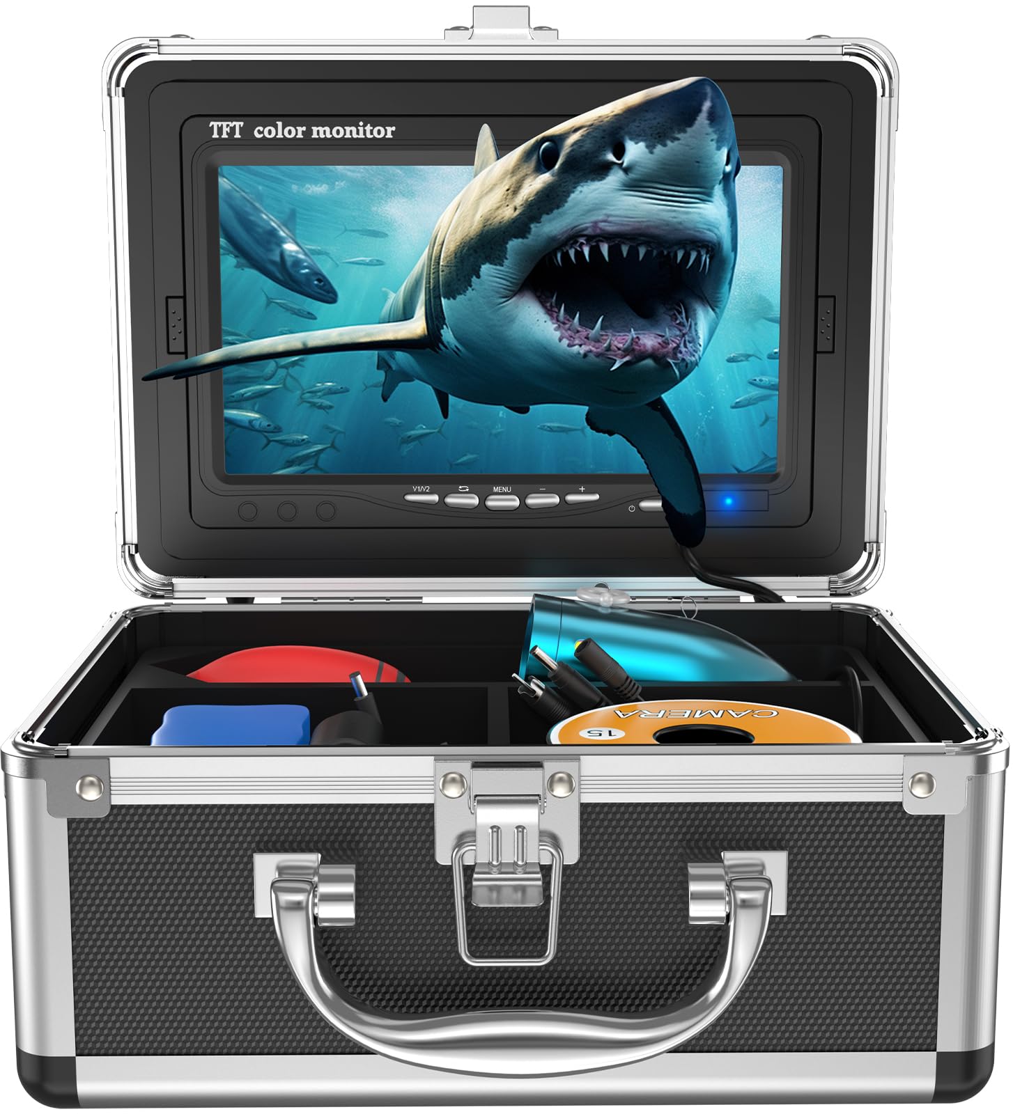 **Onbeam 7 Inch Underwater Fishing Camera with 12 IR Lights – 1000TVL HD Portable Fish Finder for Ice, Lake, Sea & Boat Fishing – Perfect for Deep Water Angling & Night Fishing**
