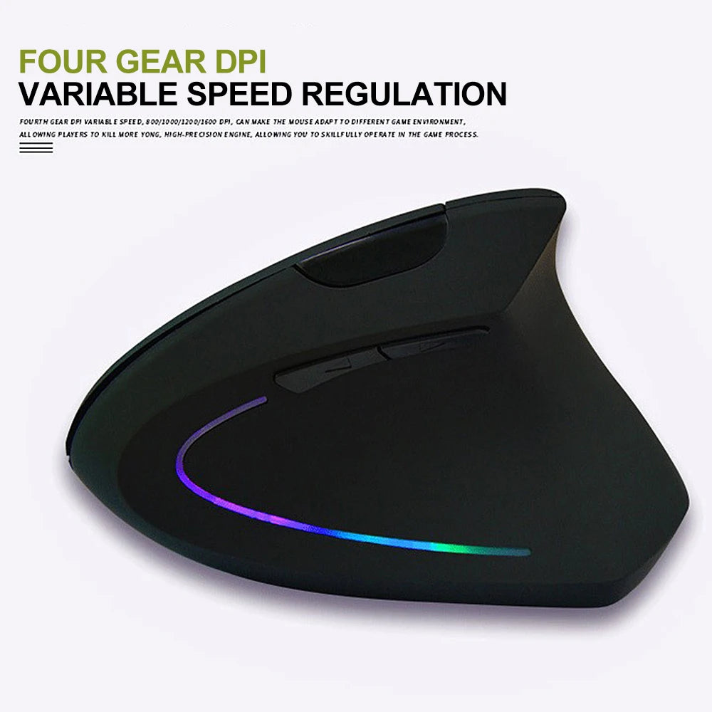 Ergonomic Wireless Vertical Mouse with USB 2.4GHz Receiver - Comfortable Ergonomic Design for Office Work, Gaming & Computer Use - Reduce Wrist Pain & Improve Productivity