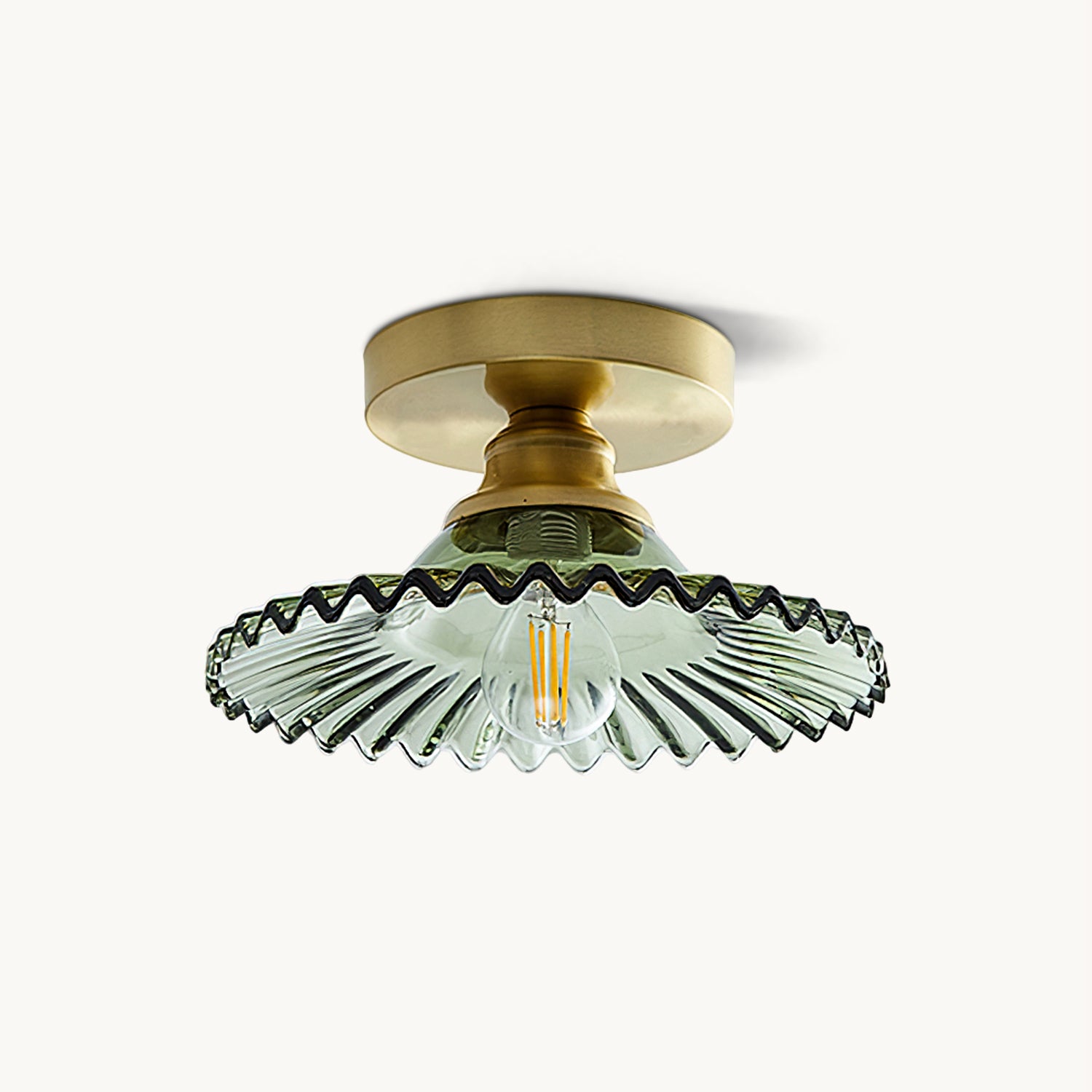 Ozara Modern Trumpet Ceiling Light Fixture - Brushed Nickel Finish, 3-Light Semi Flush Mount for Dining Room, Bedroom or Hallway Lighting