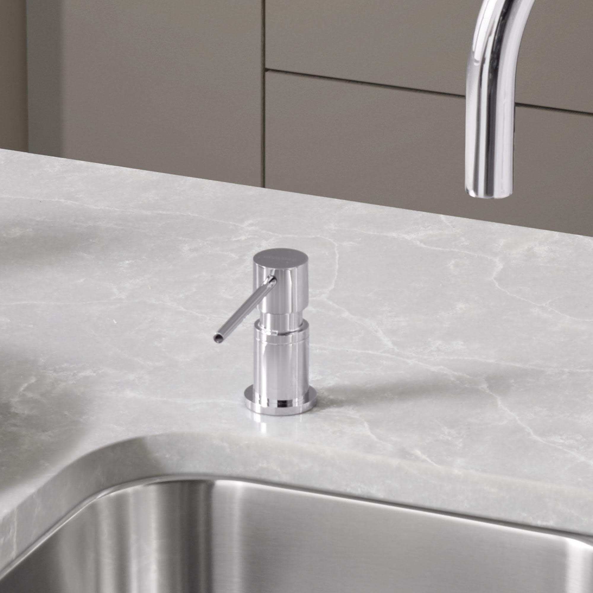 BLANCO LATO 10 oz Kitchen Soap Dispenser - Premium Stainless Steel Touchless Hand Soap Pump for Modern Home & Restaurant Use