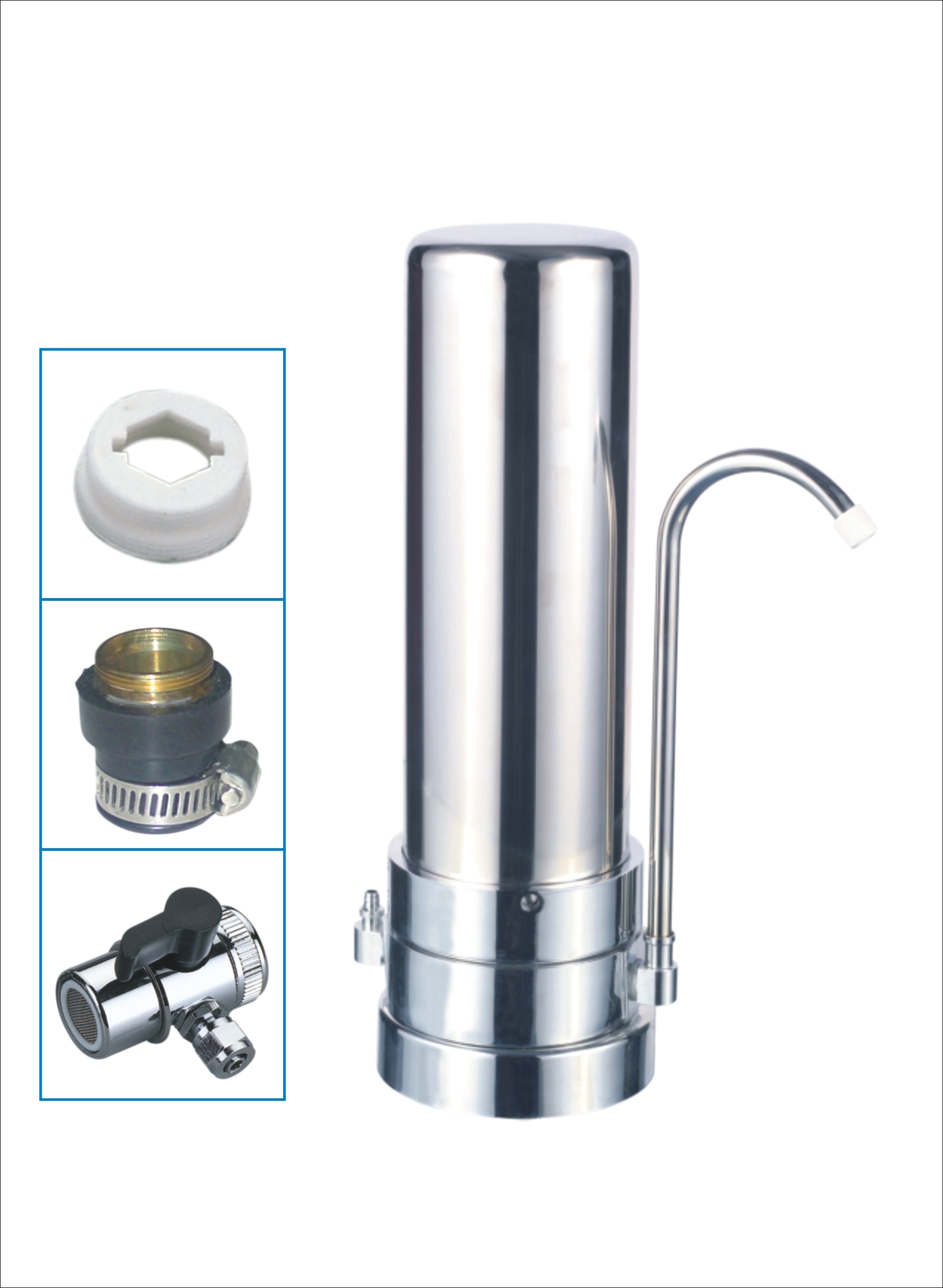 Premium Above Bench Stainless Steel Water Filtration System - Heavy Duty Commercial & Home Use for Clean Drinking Water - Perfect for Restaurants, Offices, and Kitchen Countertops