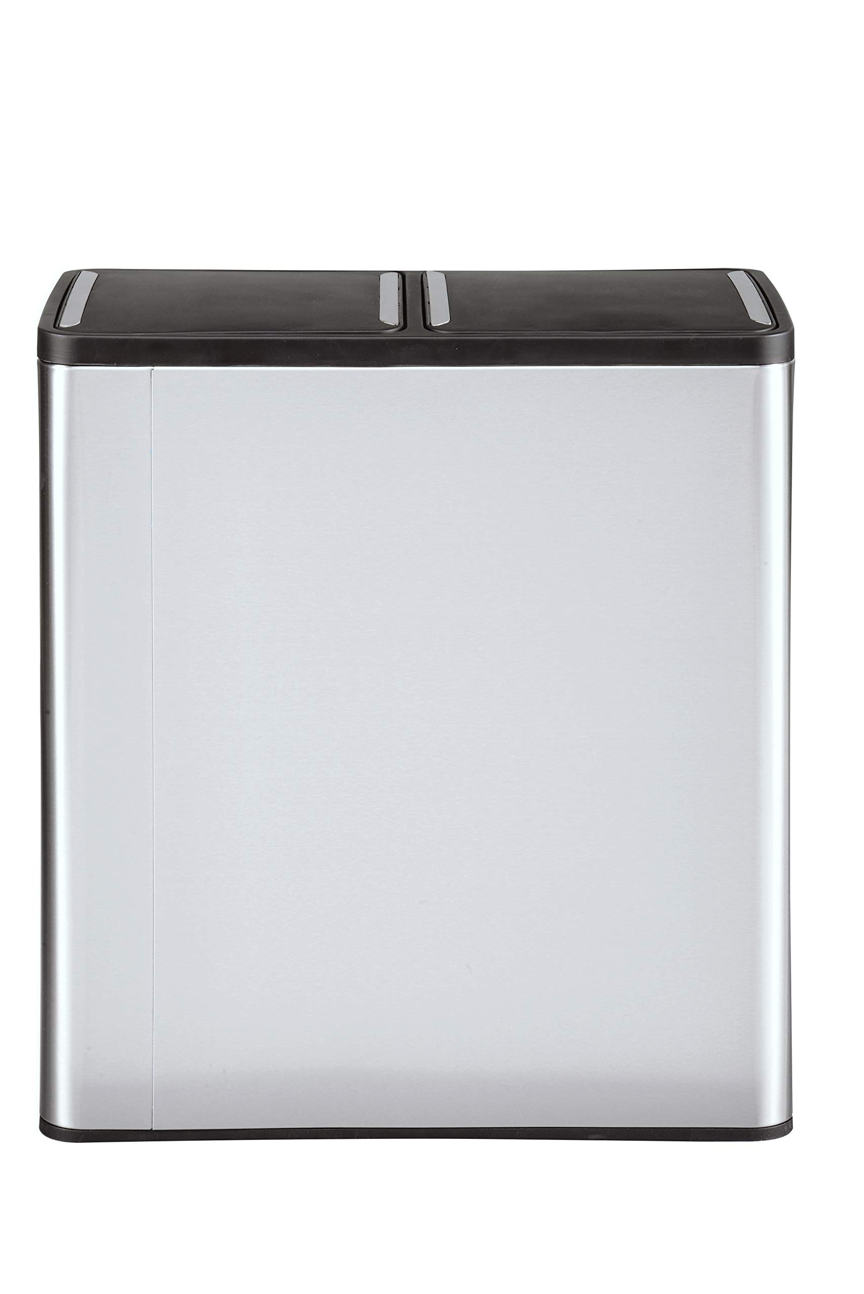 18.5 Gallon Step N' Sort Dual Trash & Recycling Bin - Extra Large Capacity, Soft-Step Design, Removable Inner Bins, Silver - Perfect for Kitchen, Office & Eco-Friendly Waste Sorting