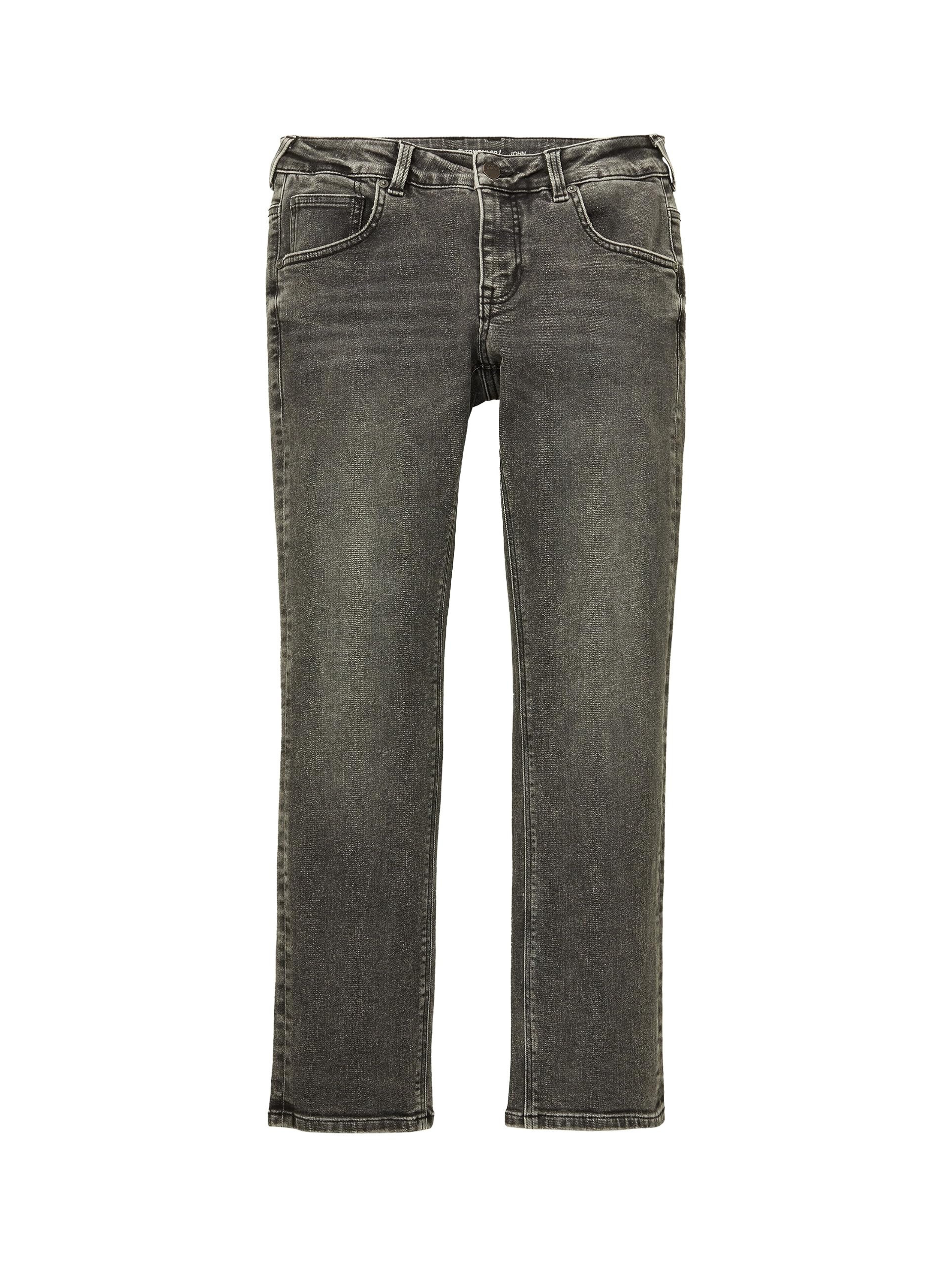 TOM TAILOR Boys' 1038442 Kids' John Jeans - Mid Stone Grey Denim Pants for School & Play | Comfortable Stretch Jeans for Active Boys | Casual Wear for Everyday Outfits