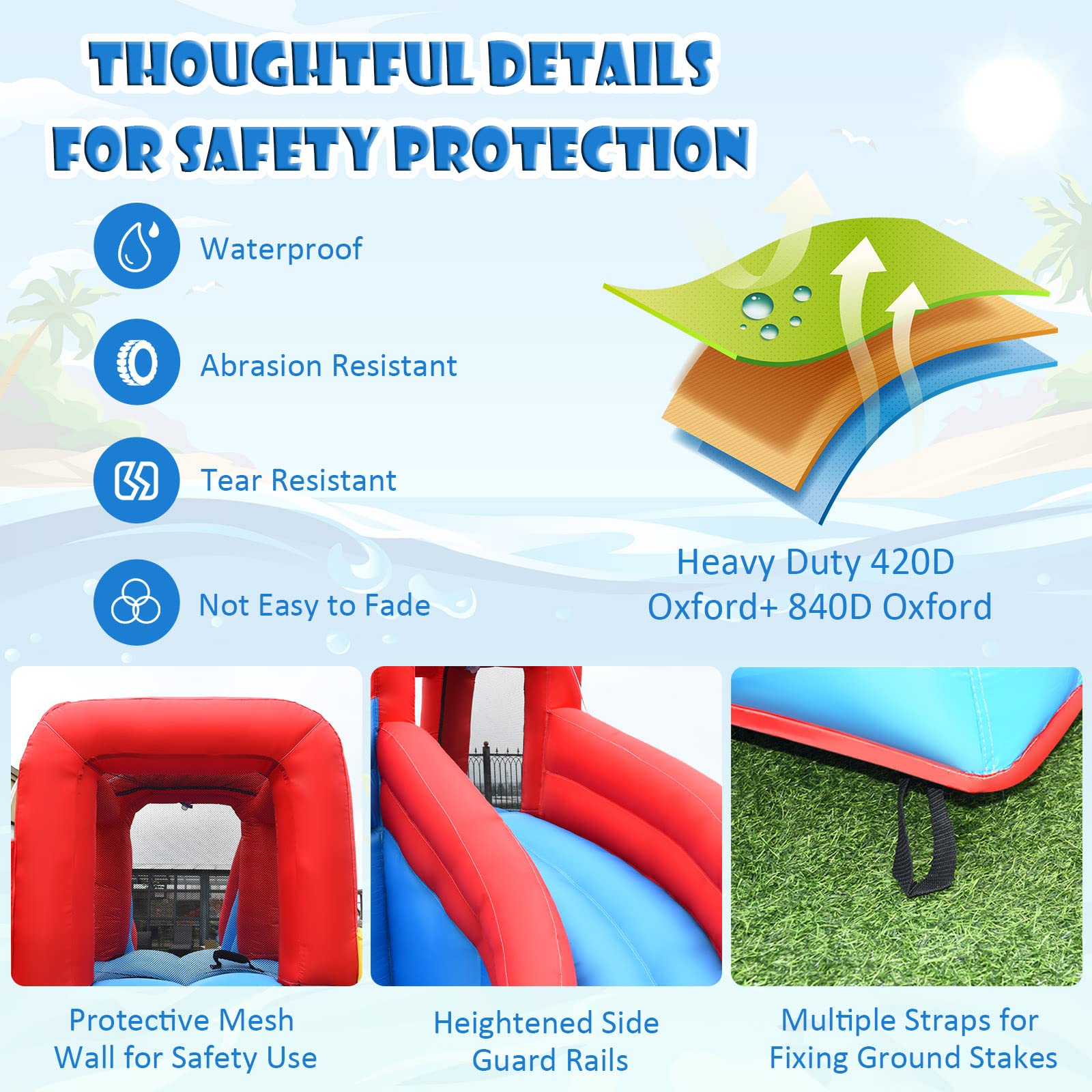 BOUNTECH Inflatable Crab Water Slide for Kids - Dual Racing Slides, Climbing Wall & Hide & Seek Cave - Outdoor Blow Up Water Park for Backyard Parties, Summer Fun & Toddler Play - Perfect for Birthdays, BBQs & Family Gatherings