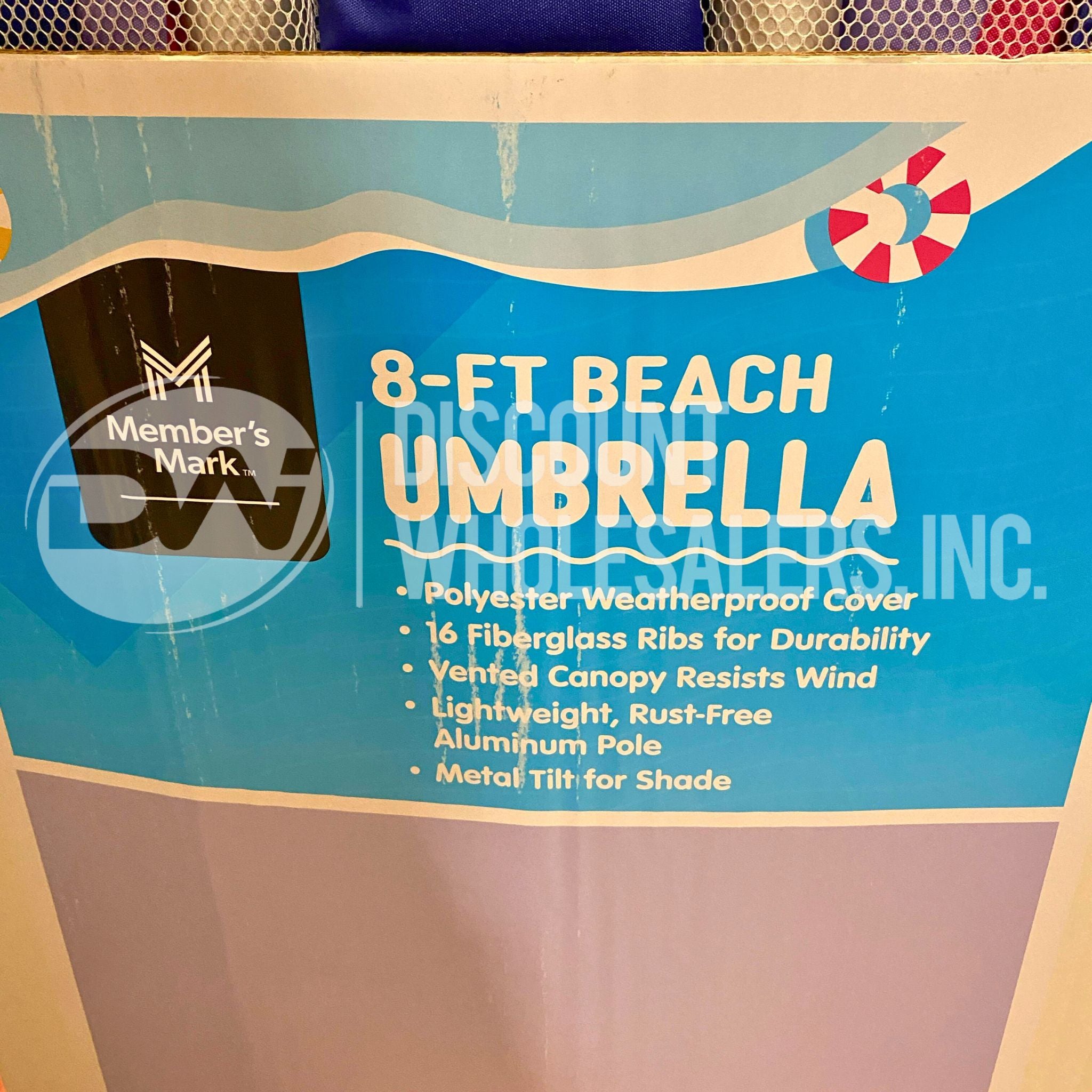 8FT Beach Umbrella - 120 Pcs/Pallet - Large Sun Shade for Outdoor, Pool, Patio, and Beach Use - Heavy Duty Windproof UV Protection Canopy
