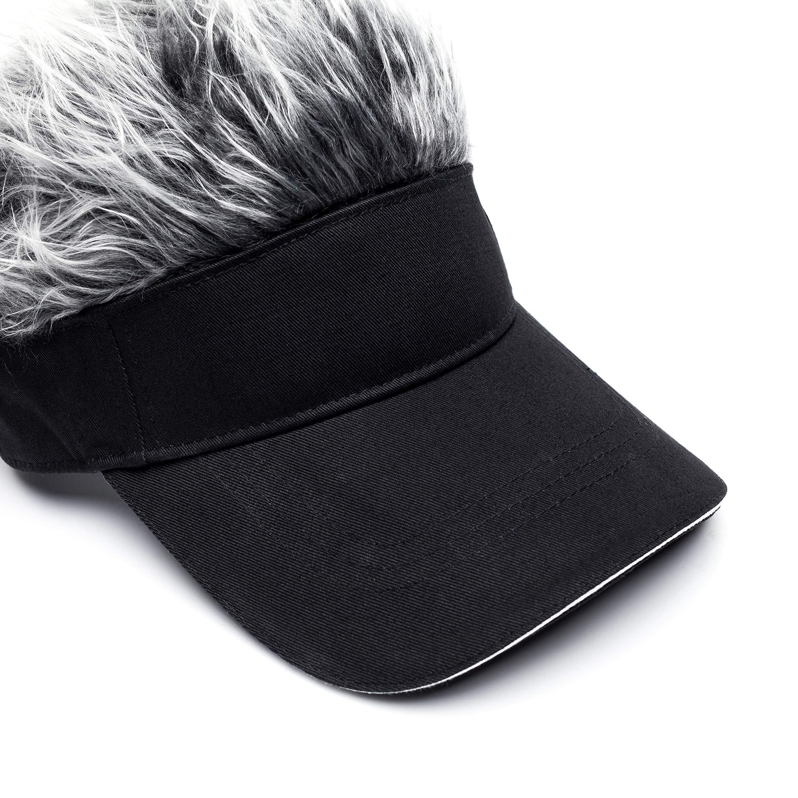 Funny Spiked Hair Visor Cap - Adjustable Novelty Baseball Hat for Men - Perfect for Golf, Cosplay, Halloween & Costume Parties