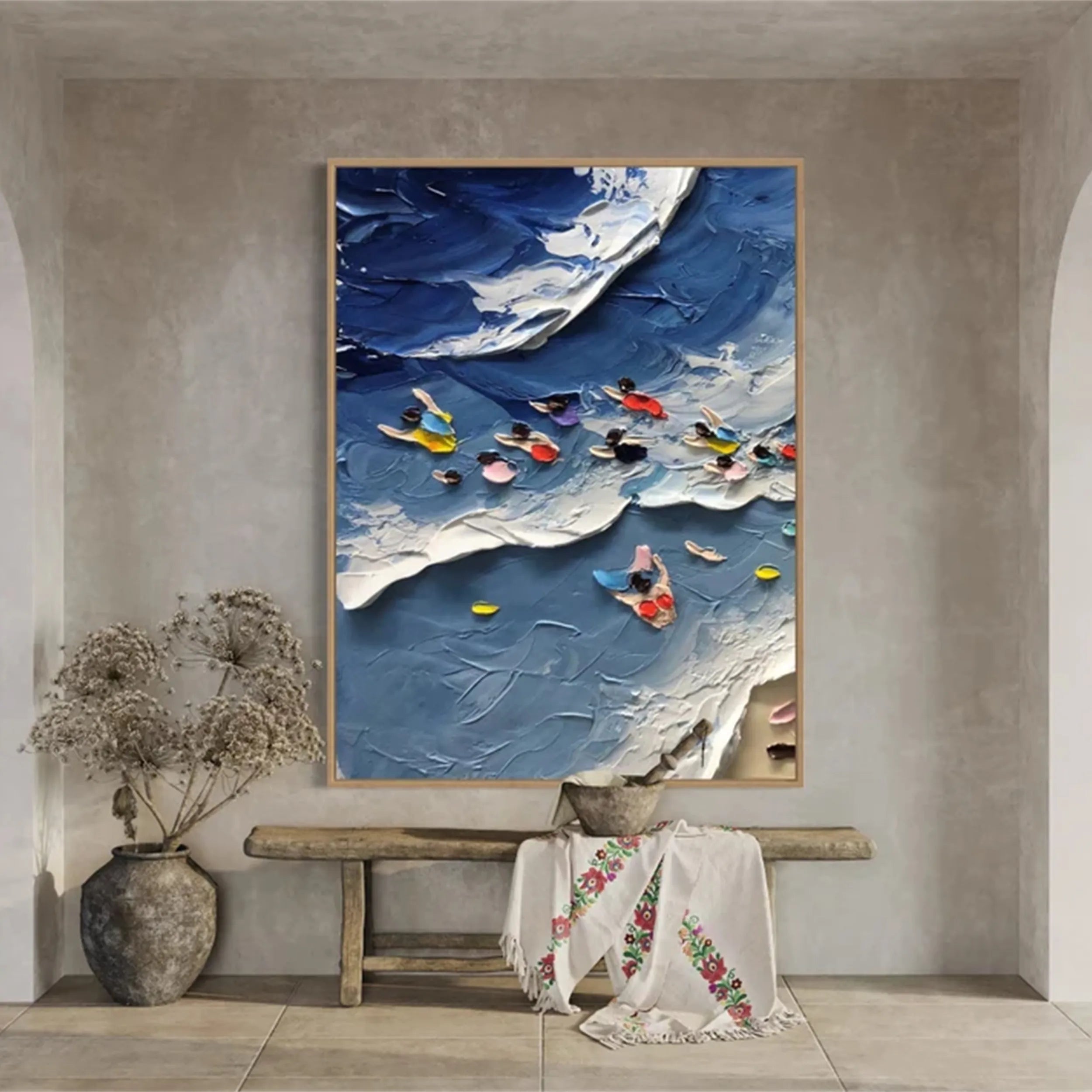 Seascape and Snowy Peak Landscape Painting #SP029 - Perfect for Home Decor, Office Wall Art, and Gift Ideas