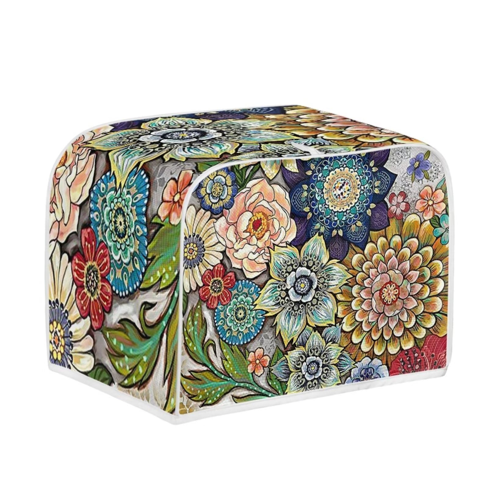 4-Slice Mandala Floral Toaster Cover - Dustproof Kitchen Appliance Protector for Bread Makers | Elegant Home Decor & Perfect Gift for Women | Ideal for Kitchens, Dining Rooms & Housewarming Presents