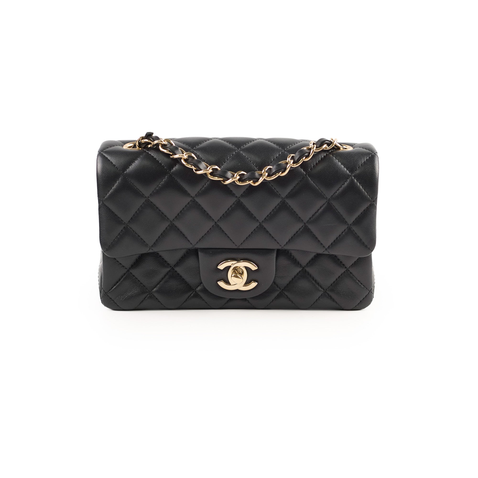 Chanel Mini Rectangular Bag Black Lambskin Leather with Microchip 2022 - Luxury Crossbody Purse for Women, Perfect for Date Night & Evening Events