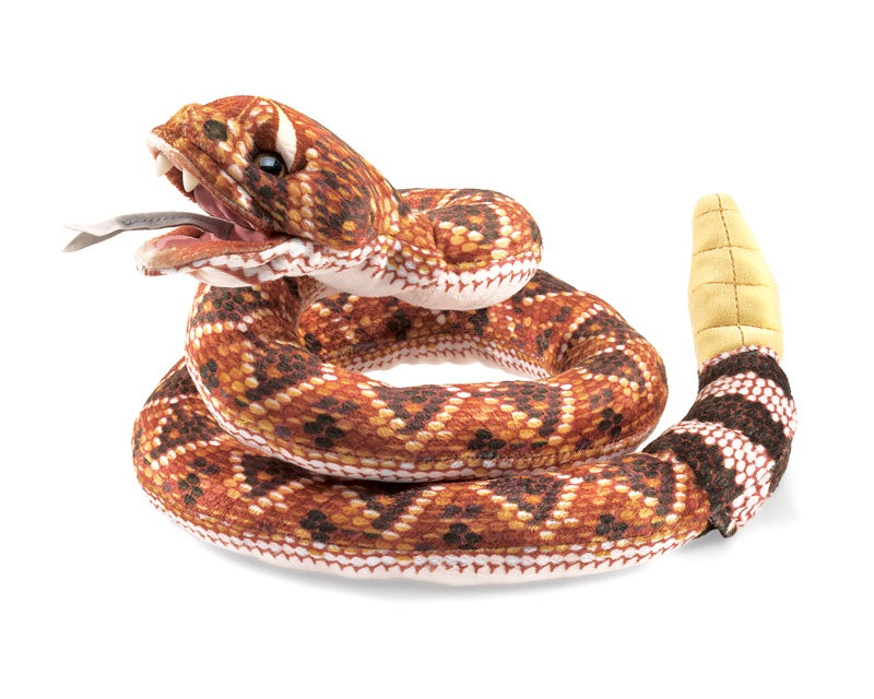 Folkmanis Rattlesnake Hand Puppet - Realistic Snake Toy for Kids & Adults - Perfect for Storytelling, Education, and Playtime Fun