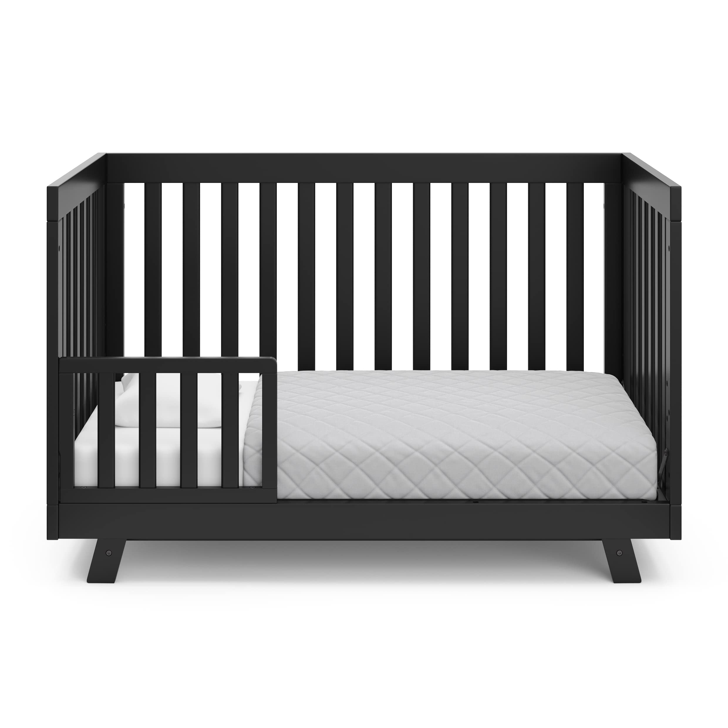 Storkcraft Beckett Convertible Crib in Black – Converts from Baby Crib to Toddler Bed & Daybed, Fits Standard Full-Size Crib Mattress, Adjustable Mattress Support Base – Perfect for Nursery, Kids Room & Daycare Use
