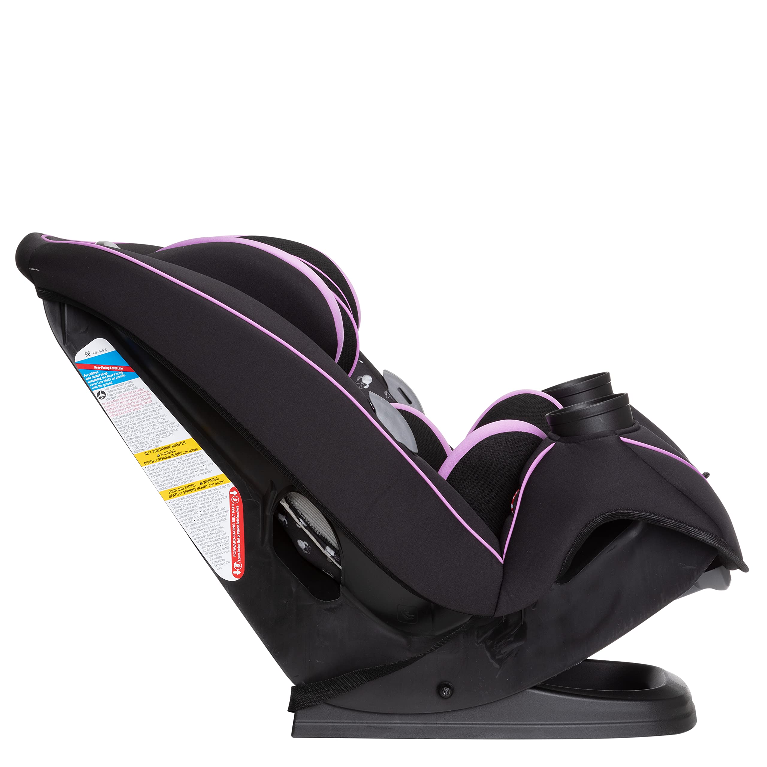 Disney Midnight Minnie Convertible Car Seat for Kids - Rear Facing (5-40 lbs), Forward Facing (30-65 lbs), Booster (40-100 lbs) - Infant to Toddler Safety Seat - Perfect for Family Travel & Daily Commute