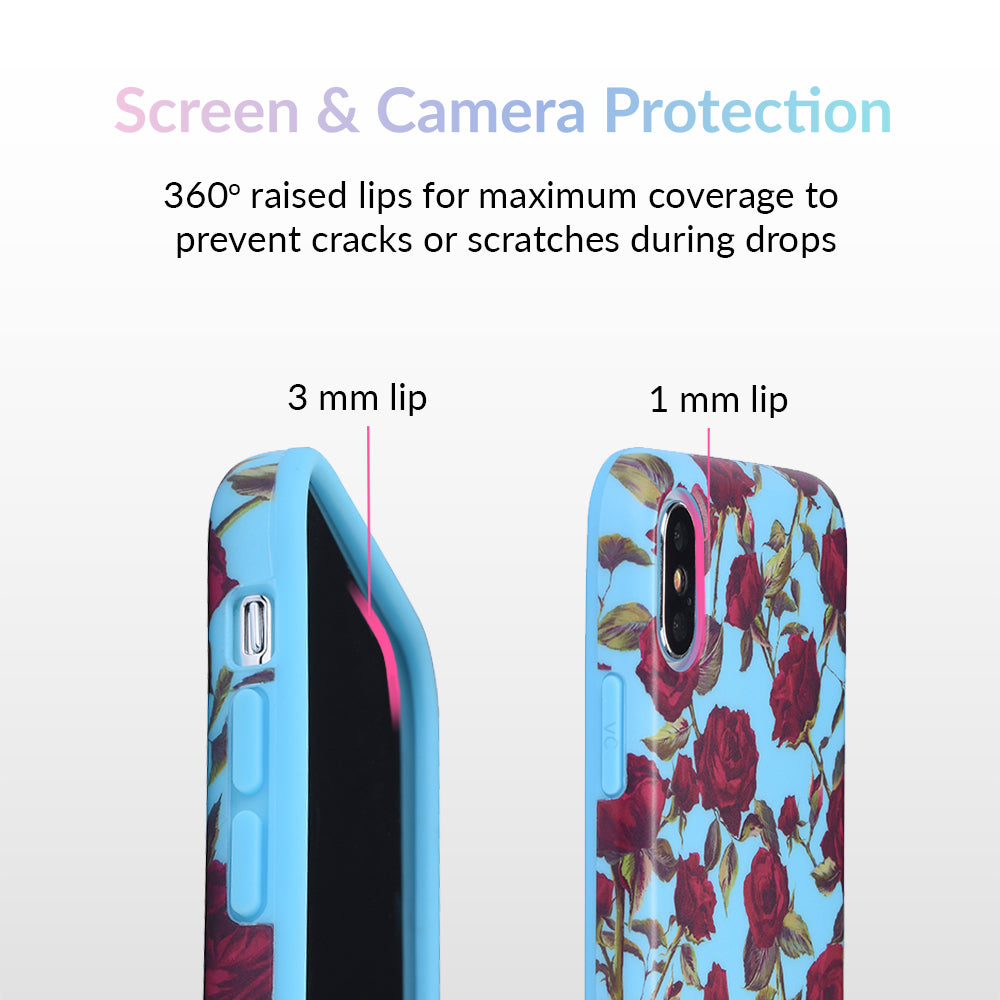 Blue Roses Floral iPhone Case - Elegant Flower Design Protective Cover for iPhone 12/13/Pro/Max - Perfect Gift for Women, Girls, and Rose Lovers (Use for Daily Protection, Special Occasions, and Fashion Accessory)