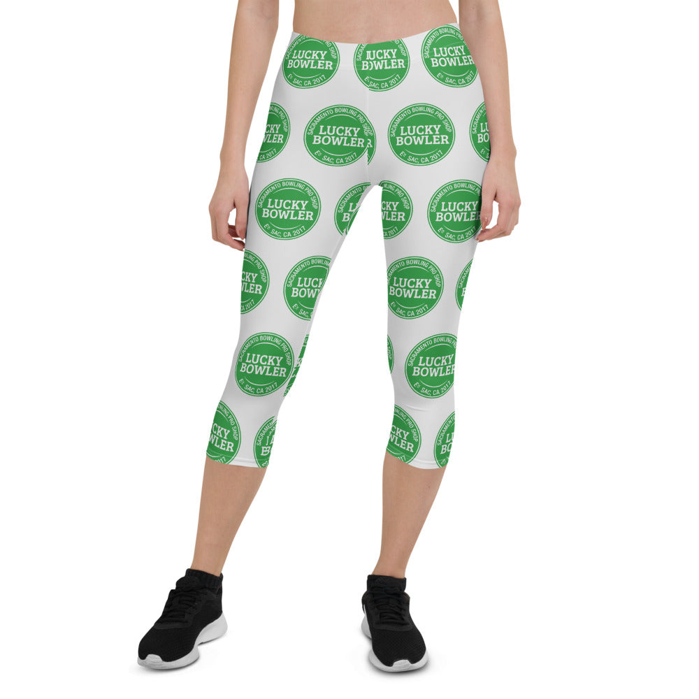 Lucky Bowler Leggings for Women - Light Gray Yoga Pants with High Waist & Stretchy Fabric - Perfect for Yoga, Gym, Running & Casual Wear