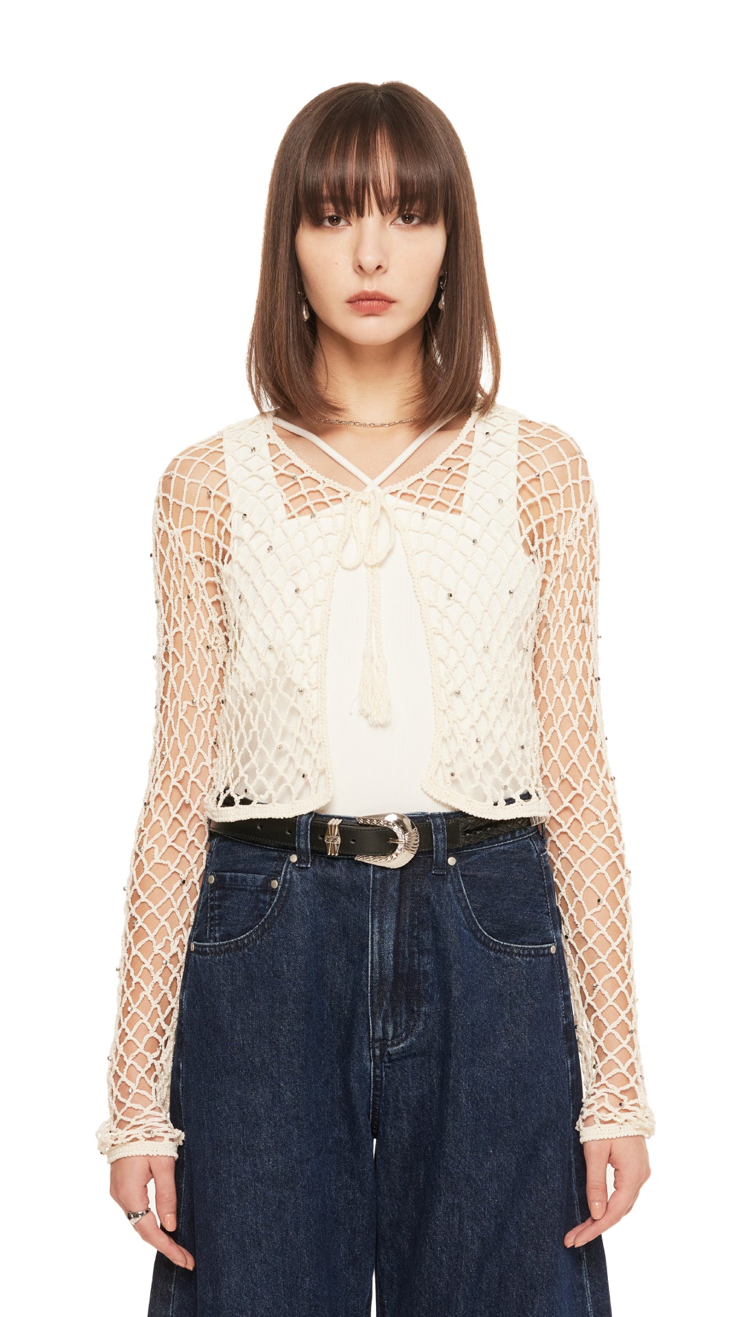 Stylish Beaded Crochet Cardigan for Women - Boho Chic Lace Knit Sweater | Perfect for Fall Layering, Beach Cover-ups & Festival Outfits