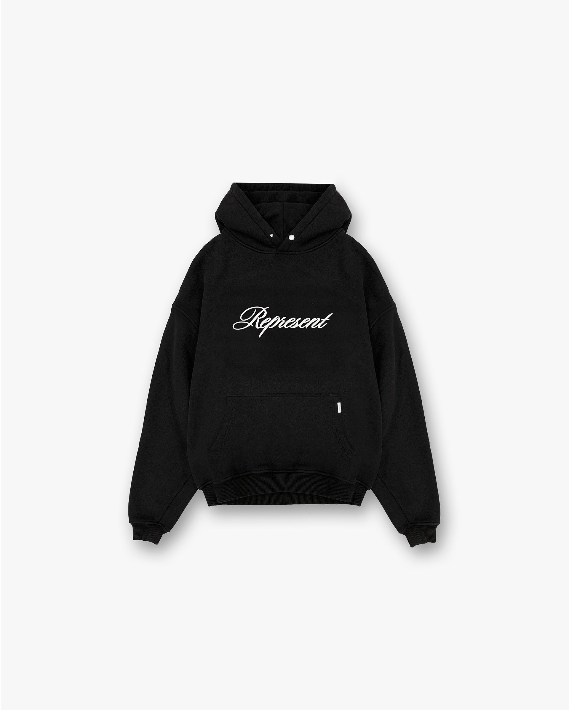 Script Logo Hoodie - Black | Stylish & Comfortable Pullover for Men & Women | Perfect for Casual Wear, Street Fashion & Outdoor Activities