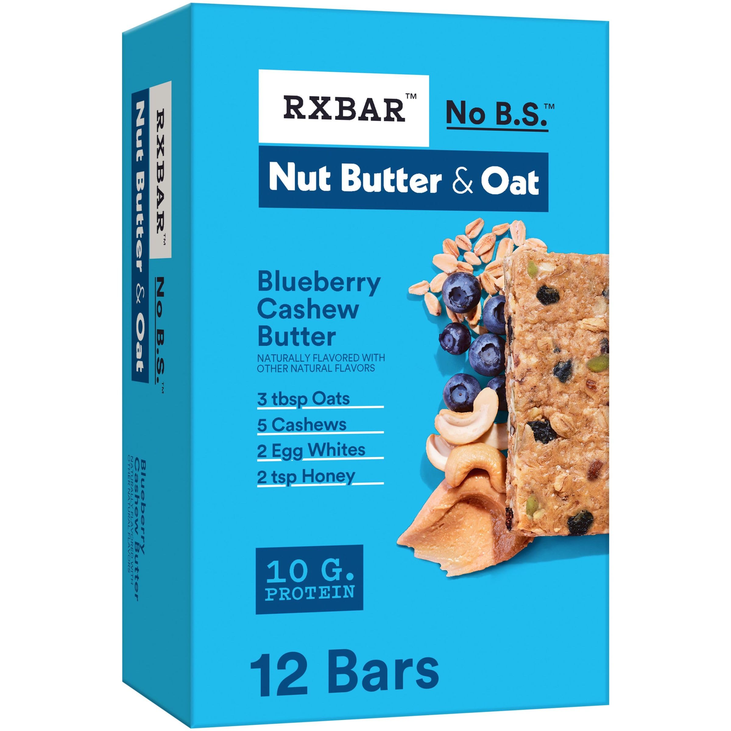 RXBAR Protein Bars - Blueberry Cashew Butter, 12 Pack for Workout & Snacking
