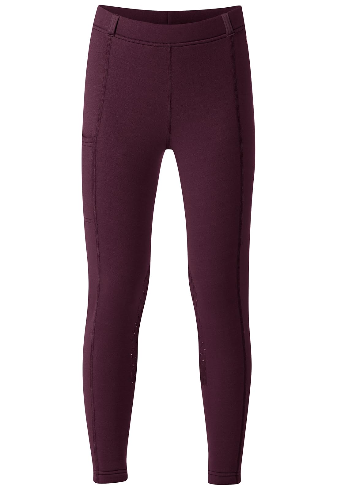 Kerrits Kids Power Stretch Fleece Winter Horse Riding Tights - Warm Polartec Equestrian Leggings with Knee Patch & Pocket for Girls | Perfect for Cold Weather Riding Lessons & Stable Activities