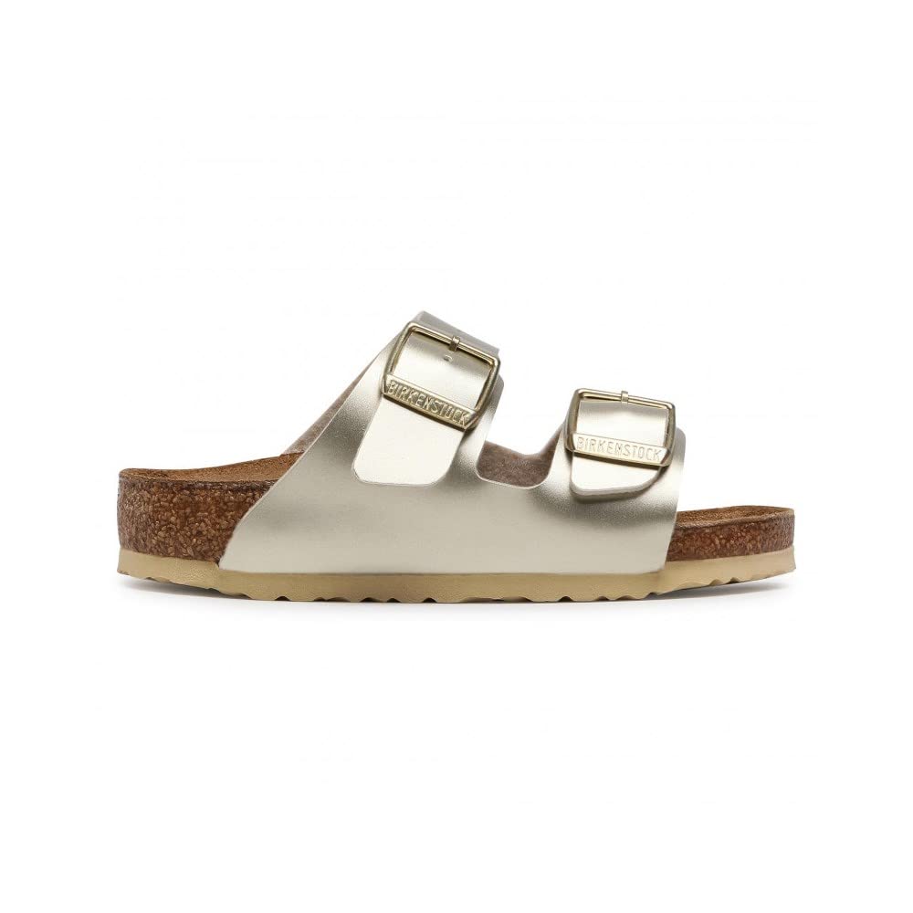 Birkenstock Arizona Kids Sandals - Regular Fit, Electric Metallic Gold, Size US C12 | Comfortable & Durable for School, Play & Everyday Wear