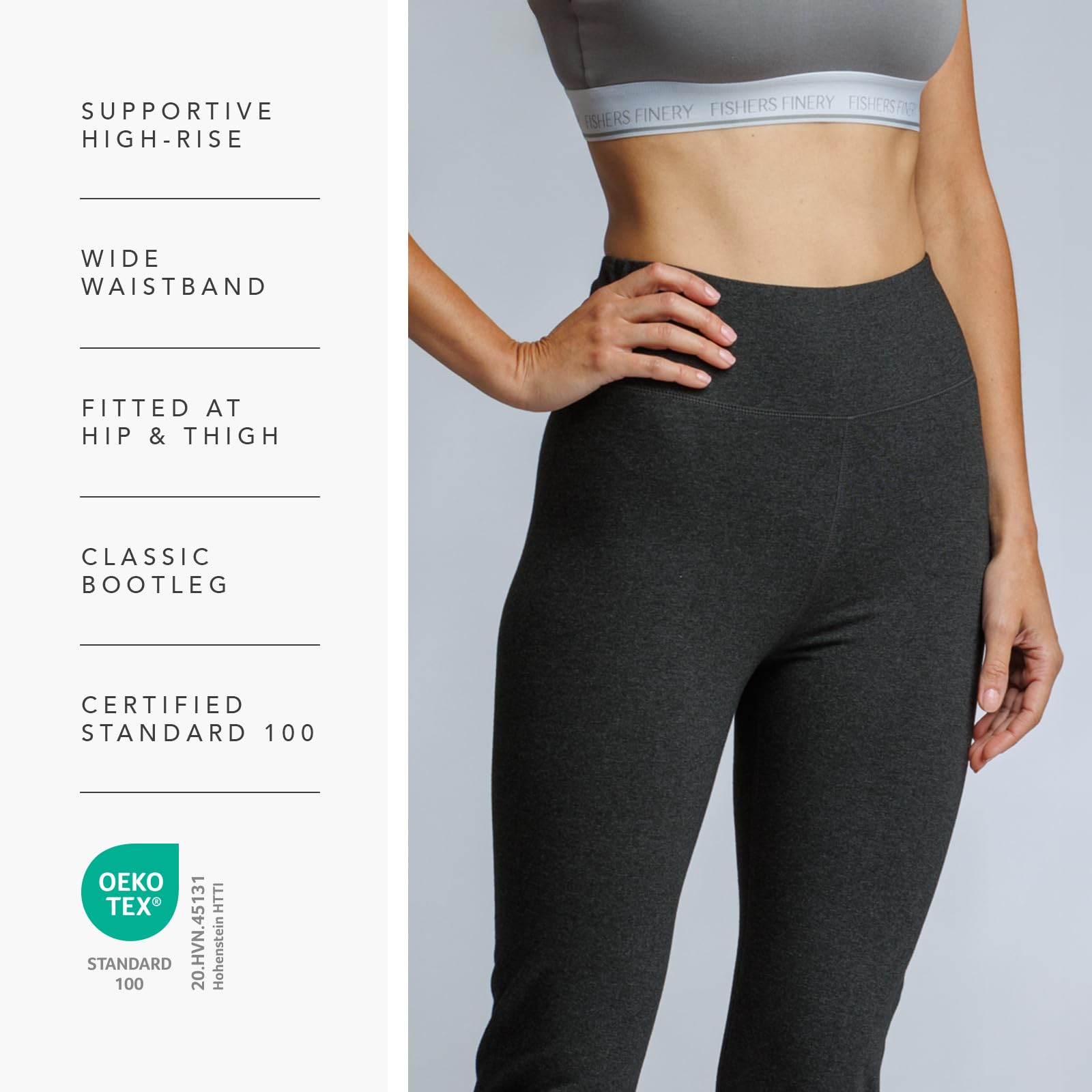 Fishers Finery Women's High Waisted Bootcut Yoga Pants - Eco-Friendly Stretchy Athletic Leggings for Workout, Lounge & Everyday Wear