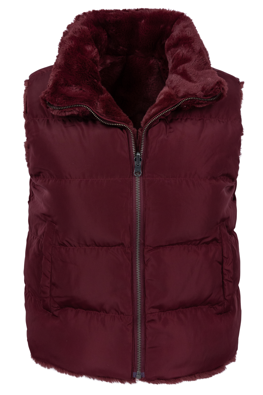Dylan Women's Faux Fur Reversible Vest Jacket - Winter Warm Cozy Fashion Outerwear for Casual Outfits & Outdoor Activities