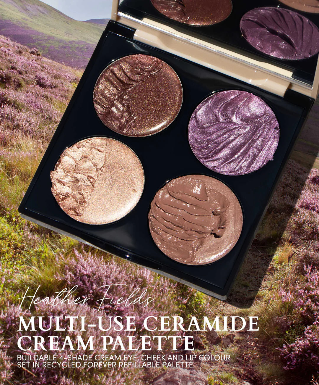 Multi-Use Ceramide Cream Lip & Cheek Palette - Hydrating Moisturizing Makeup for Dry Skin - Perfect for Daily Use, Travel & On-the-Go Touch Ups
