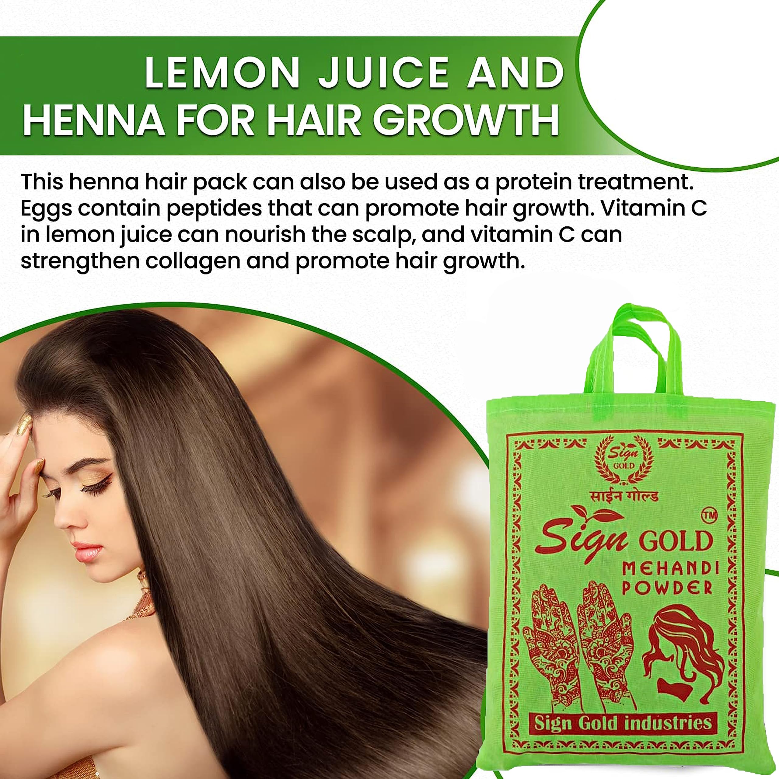 Premium Gold Henna Powder for Natural Hair Dye & Conditioning | Safe & Organic Herbal Hair Color for DIY Styling at Home