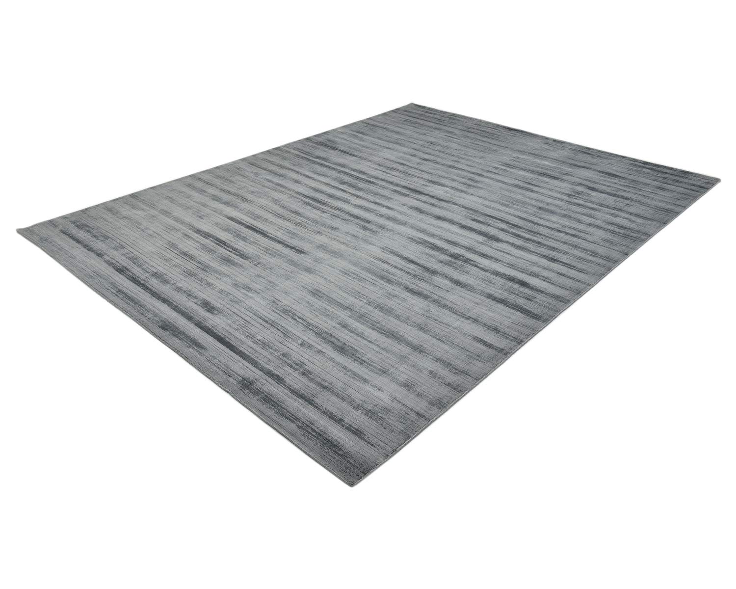 Solo Rugs Milo Contemporary Solid Hand Loomed Area Rug 9x12 Feet - Steel Gray Modern Minimalist Living Room Rug for Bedroom, Office & Home Decor