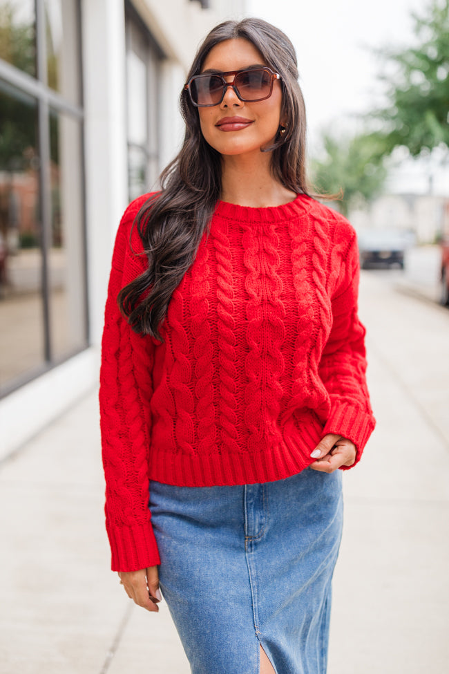 Cozy Cable Knit Crew Neck Sweater for Women - Soft Winter Pullover - Perfect for Casual Outfits, Office Wear & Holiday Gatherings